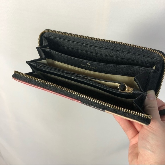 Kate Spade Pink Colorblock Zip Leather Wallet - Picture 3 of 3